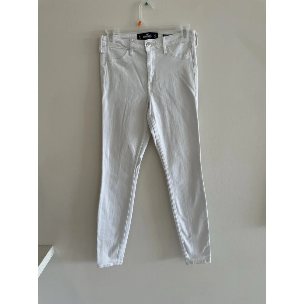 Hollister Jeans Size 5L W27 L30 Womens High Rise Jean Legging White Denim
